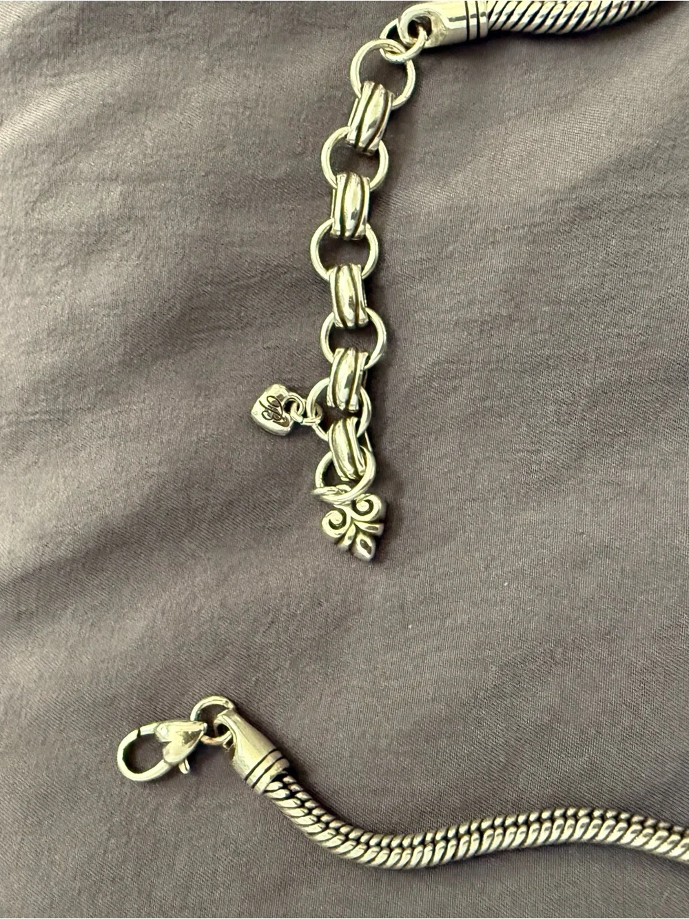 Brighton Tribeca Silver Rectangle Link Choker Necklace